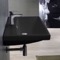Drop In Bathroom Sink, Black Ceramic, Rectangular